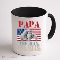 Papa The Man The Myth The Bad Influence Father's Day Coffee Mug thumb 1