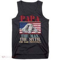 Papa The Man The Myth The Bad Influence Father's Day Tank Top thumb 0