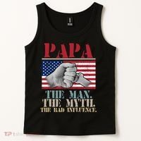 Papa The Man The Myth The Bad Influence Father's Day Tank Top thumb 2