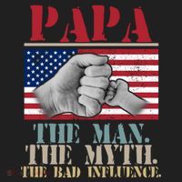 Papa The Man The Myth The Bad Influence Father's Day Golf Towel thumb 3