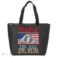 Papa The Man The Myth The Bad Influence Father's Day Tote Bag thumb 0