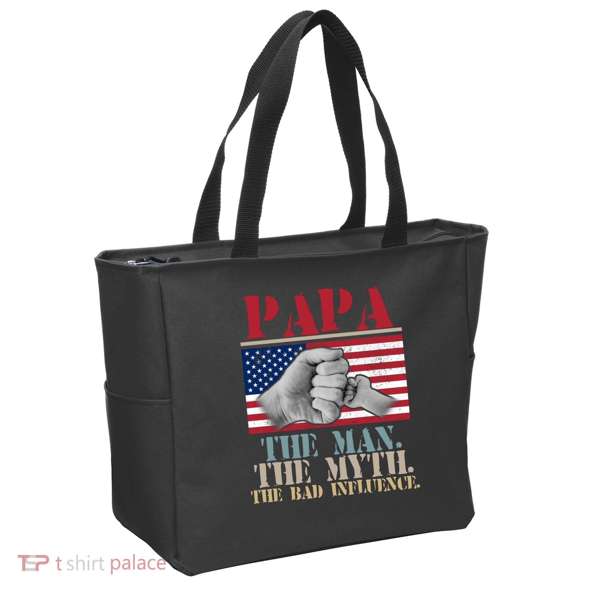Papa The Man The Myth The Bad Influence Father's Day Tote Bag