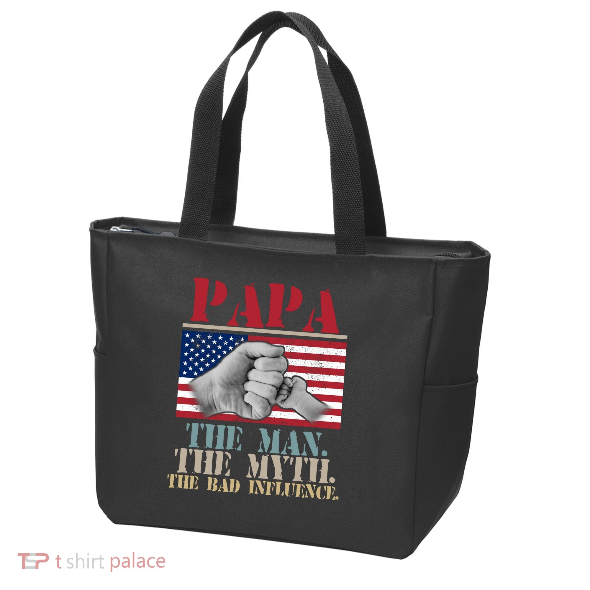 Papa The Man The Myth The Bad Influence Father's Day Tote Bag