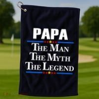 Papa The Man The Myth The Legend Golf Towel thumb 1