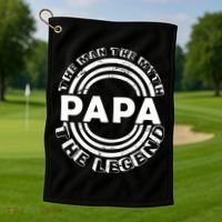 Papa The Man The Myth The Legend Funny Golf Towel thumb 1