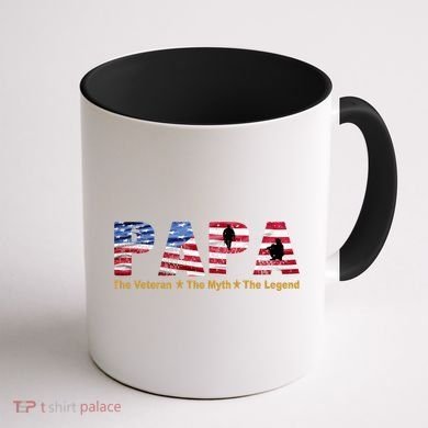 Papa The Veteran The Myth The Legend Coffee Mug back
