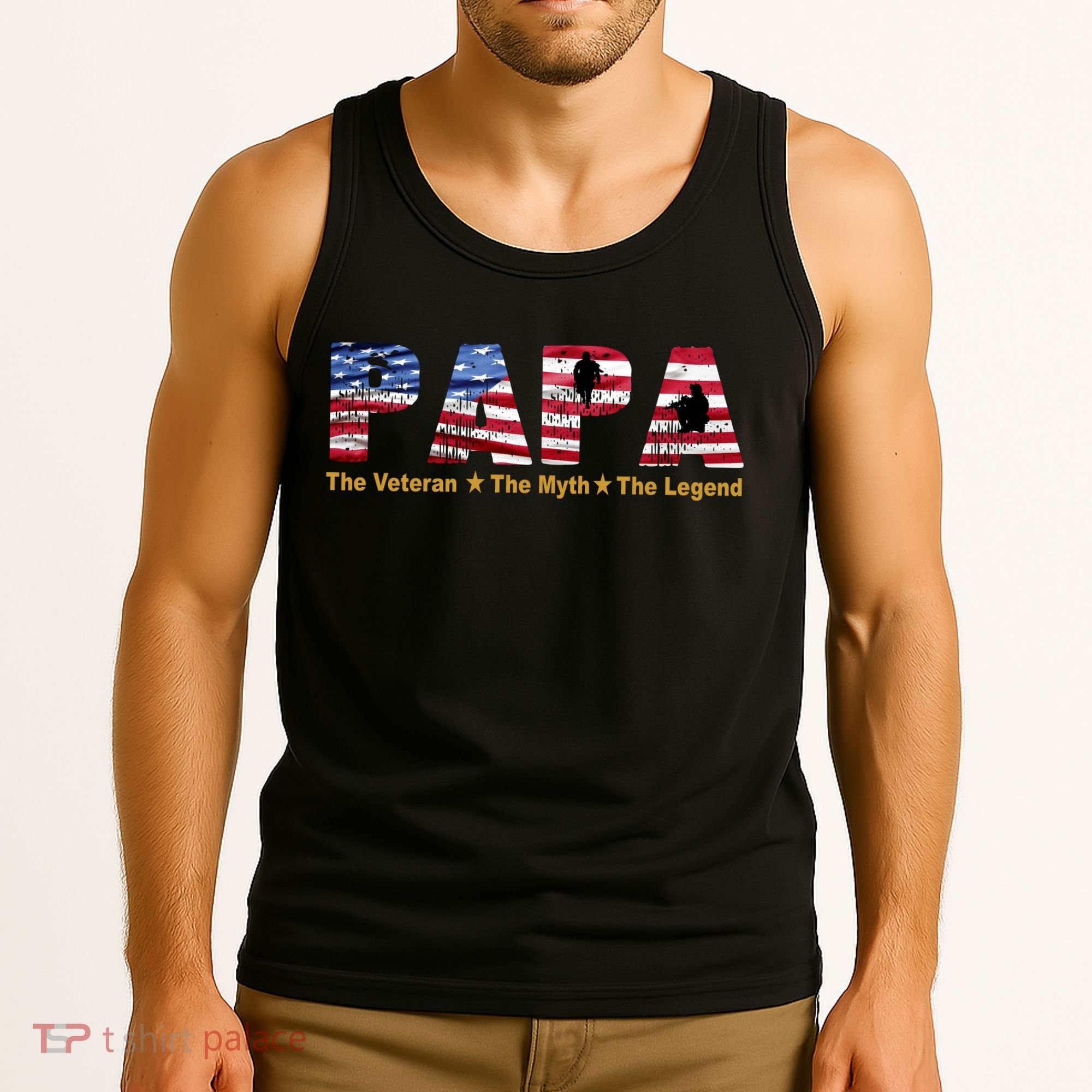 Papa The Veteran The Myth The Legend Tank Top
