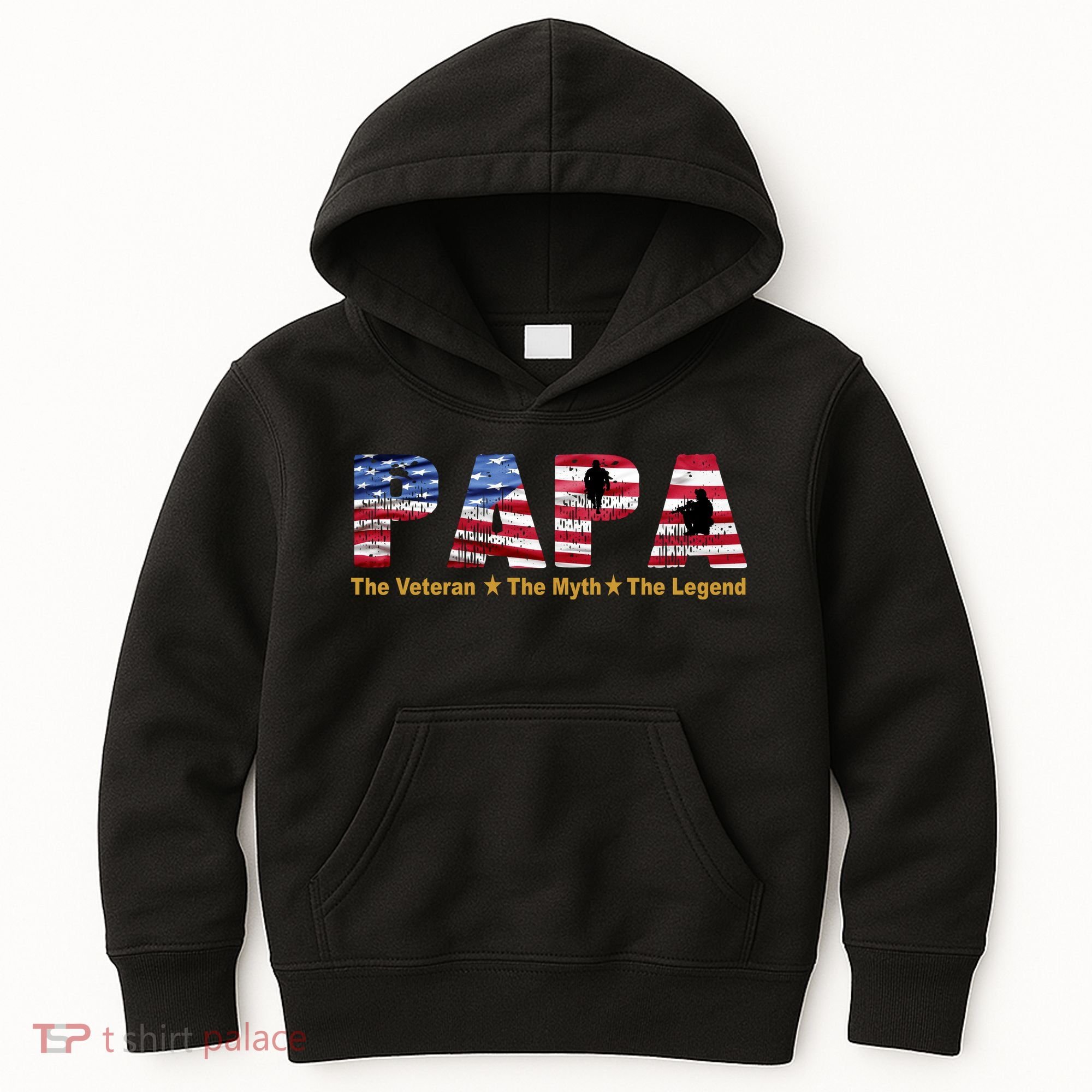 Papa The Veteran The Myth The Legend Kids Hoodie