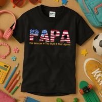 Papa The Veteran The Myth The Legend Kids T-Shirt thumb 3