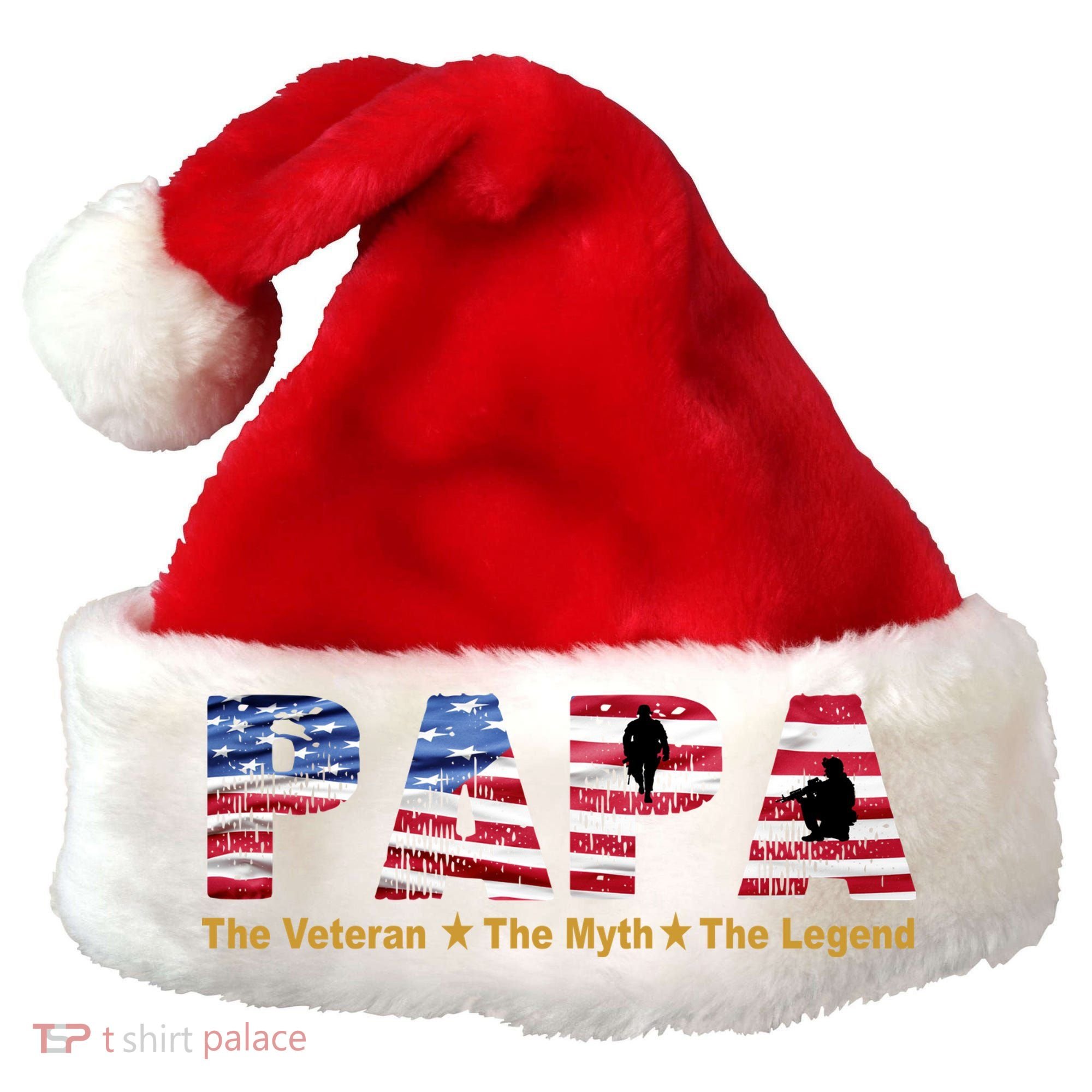 Papa The Veteran The Myth The Legend Santa Hat