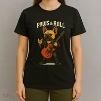 Paws And Roll French Bulldog Funny T-Shirt thumb 4