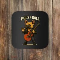 Paws And Roll French Bulldog Funny Coaster thumb 0
