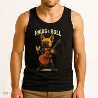 Paws And Roll French Bulldog Funny Tank Top thumb 3