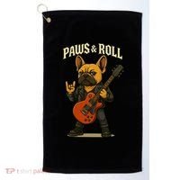 Paws And Roll French Bulldog Funny Golf Towel thumb 0