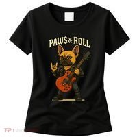 Paws And Roll French Bulldog Funny Women's T-Shirt thumb 0