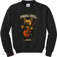 Paws And Roll French Bulldog Funny Kids Sweatshirt thumb 0