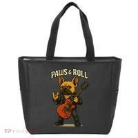 Paws And Roll French Bulldog Funny Tote Bag thumb 0