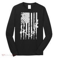 Patriotic American Rifle Flag Pro Gun Gifts Long Sleeve Shirt thumb 0