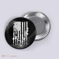Patriotic American Rifle Flag Pro Gun Gifts Button thumb 0