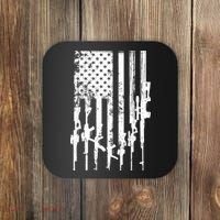 Patriotic American Rifle Flag Pro Gun Gifts Coaster thumb 0