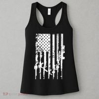 Patriotic American Rifle Flag Pro Gun Gifts Women's Tank Top thumb 3