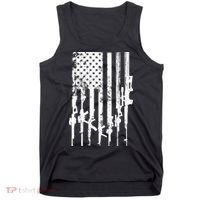 Patriotic American Rifle Flag Pro Gun Gifts Tank Top thumb 0