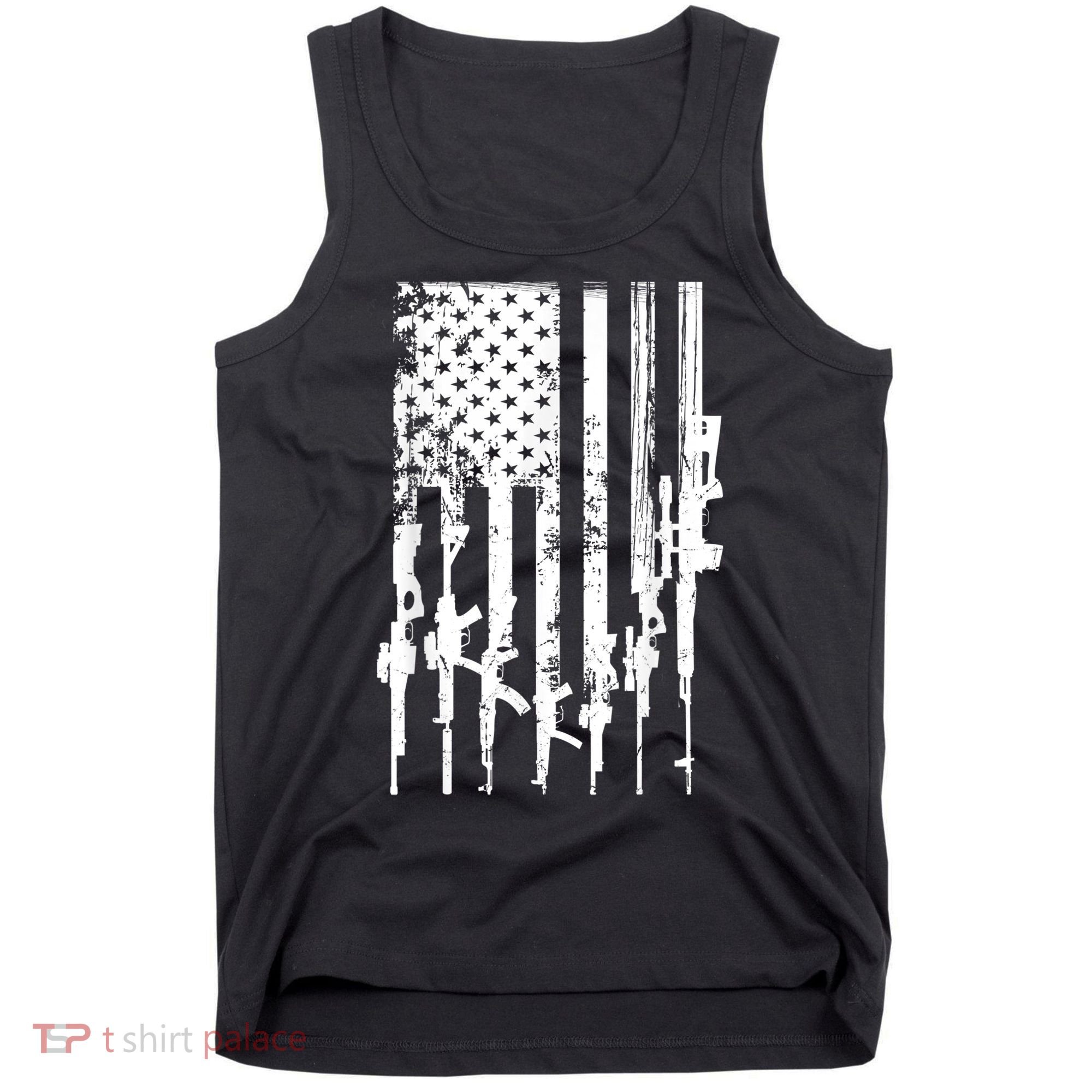 Patriotic American Rifle Flag Pro Gun Gifts Tank Top