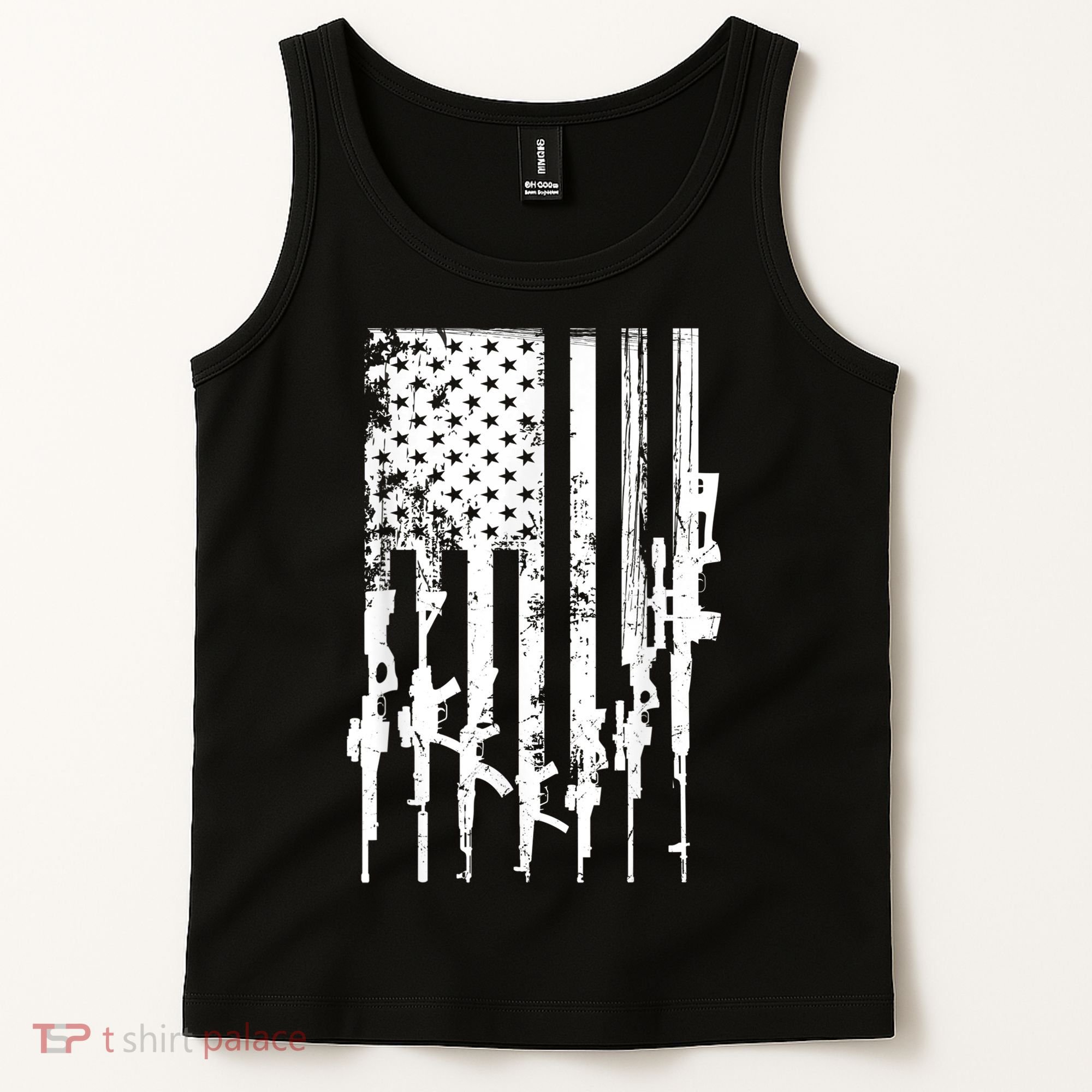 Patriotic American Rifle Flag Pro Gun Gifts Tank Top