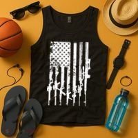 Patriotic American Rifle Flag Pro Gun Gifts Tank Top thumb 4
