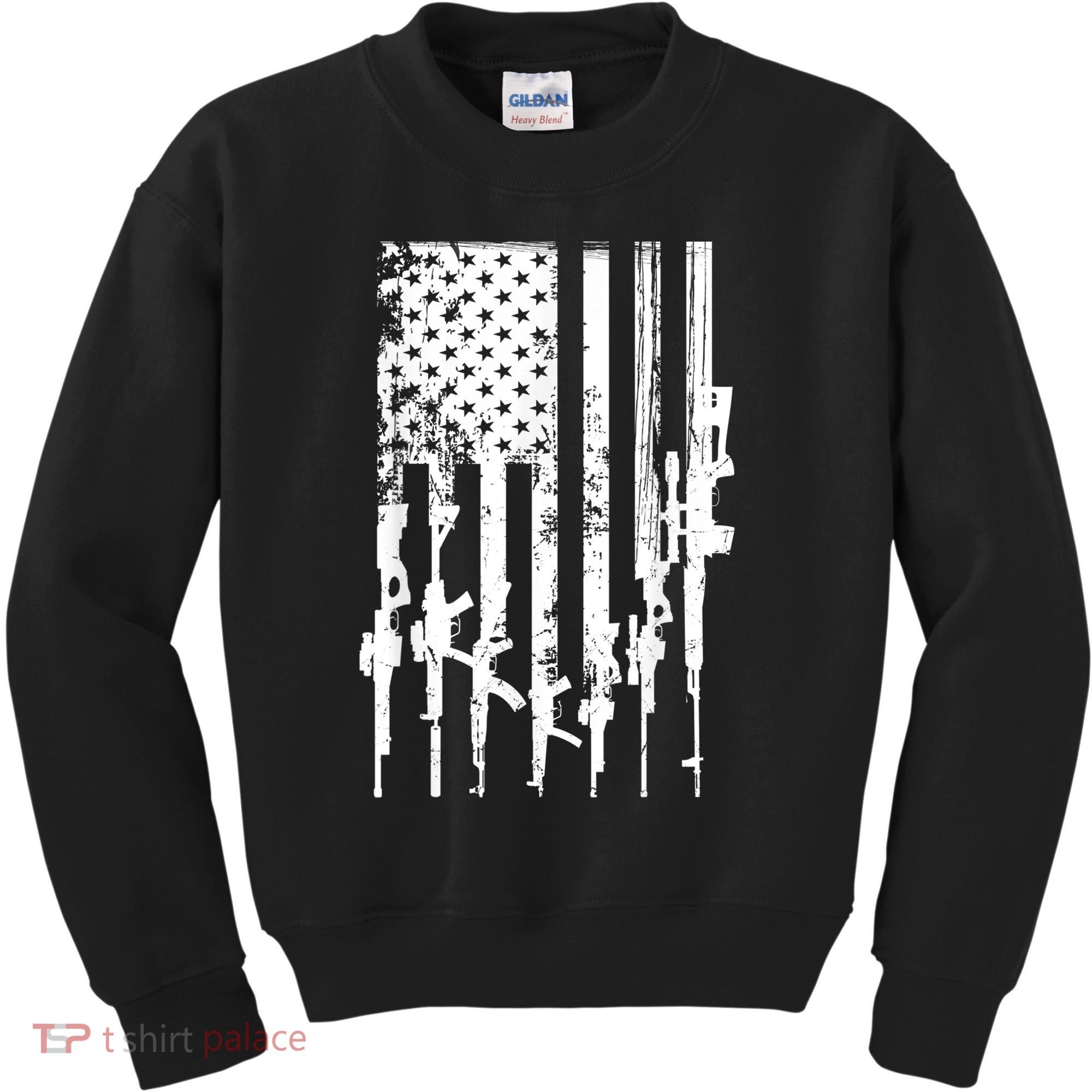 Patriotic American Rifle Flag Pro Gun Gifts Kids Sweatshirt