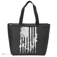 Patriotic American Rifle Flag Pro Gun Gifts Tote Bag thumb 0