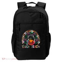 Pumpkins And Rainbow Trick Or Teach Teacher Halloween Funny Gift Backpack thumb 0