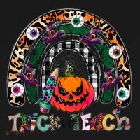 Pumpkins And Rainbow Trick Or Teach Teacher Halloween Funny Gift Backpack thumb 2