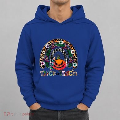 Pumpkins And Rainbow Trick Or Teach Teacher Halloween Funny Gift Hoodie