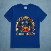 Pumpkins And Rainbow Trick Or Teach Teacher Halloween Funny Gift T-Shirt thumb 5