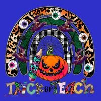 Pumpkins And Rainbow Trick Or Teach Teacher Halloween Funny Gift Tote Bag thumb 4