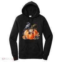 Pretty Autumn Raven Floral Pumpkin Fall Lover Women's Hoodie thumb 0