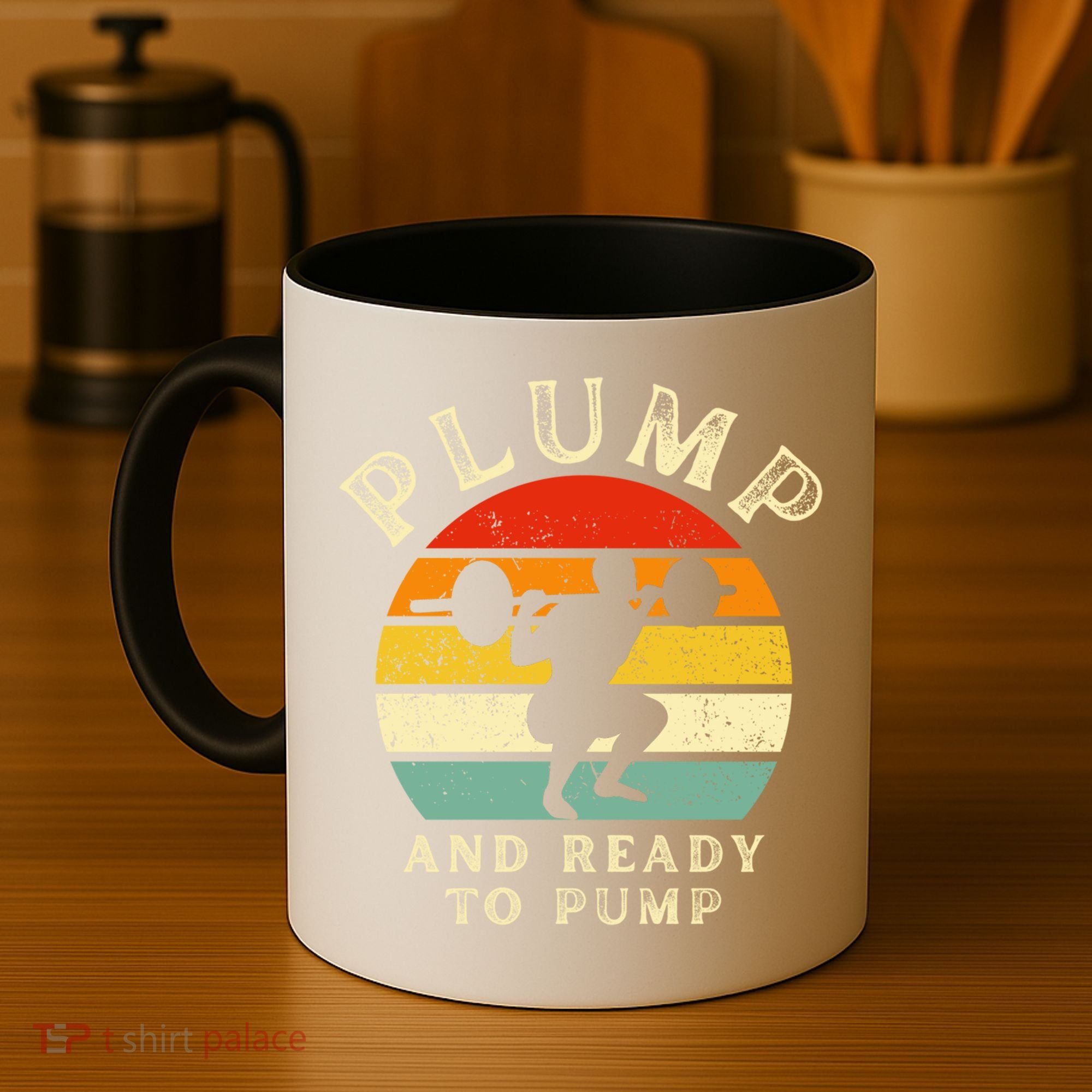 Plump And Ready To Pump Funny Workout Training Sarcastic Gym Cute Gift Coffee Mug