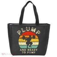 Plump And Ready To Pump Funny Workout Training Sarcastic Gym Cute Gift Tote Bag thumb 0