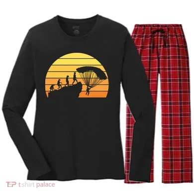 Parachuting Evolution Women's Long Sleeve Flannel Pajama Set