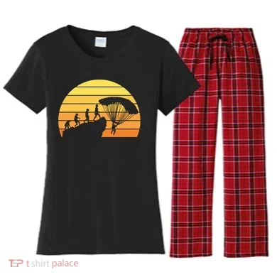 Parachuting Evolution Women's Flannel Pajama Set