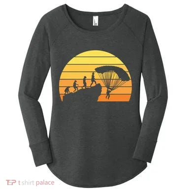 Parachuting Evolution Women's Perfect Tri Tunic Long Sleeve Shirt