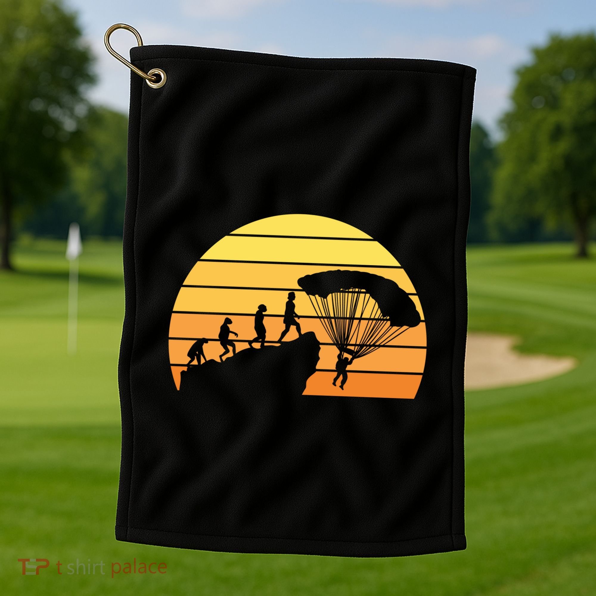 Parachuting Evolution Golf Towel