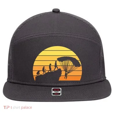 Parachuting Evolution 7 Panel Mesh Trucker Snapback Hat