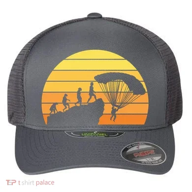 Parachuting Evolution Flexfit Unipanel Trucker Cap