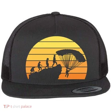 Parachuting Evolution Flat Bill Trucker Hat