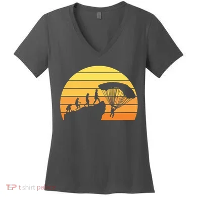 Parachuting Evolution Women's V-Neck T-Shirt