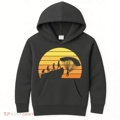 Parachuting Evolution Kids Hoodie