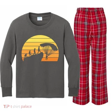 Parachuting Evolution Kids Long Sleeve Plaid Pajama Set