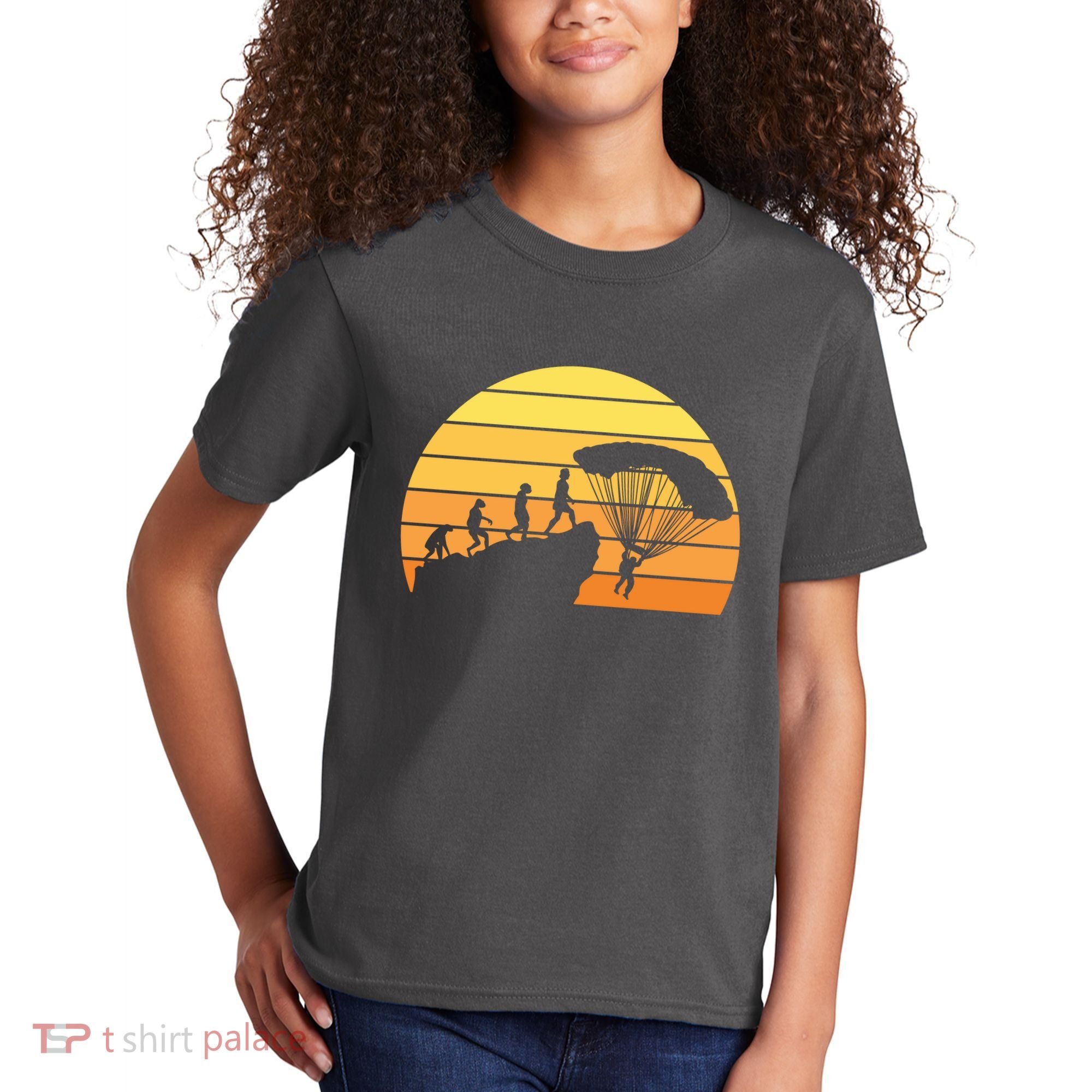 Parachuting Evolution Kids T-Shirt